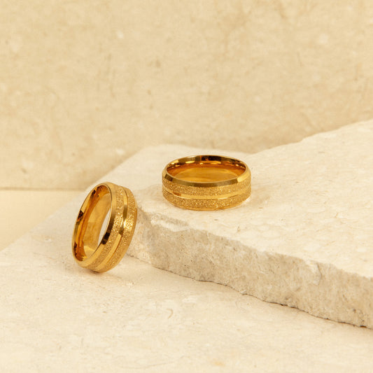 Anillo Cinta Doble Escarcha
